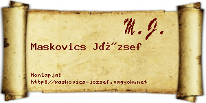 Maskovics József névjegykártya